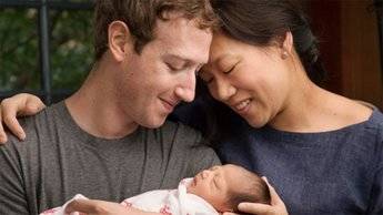 Mark Zuckerberg, su mujer, Priscilla Chan y su hija