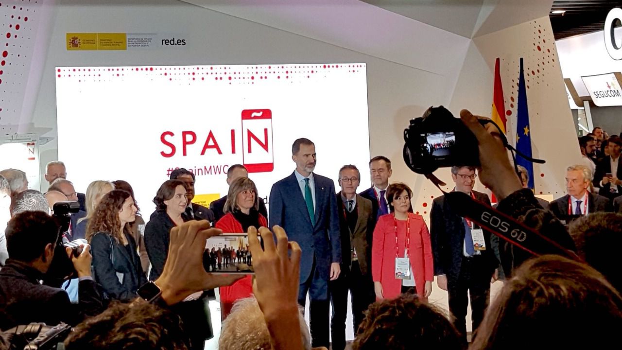 Visita institucional del Rey al Pabellón de España en el MWC 2019