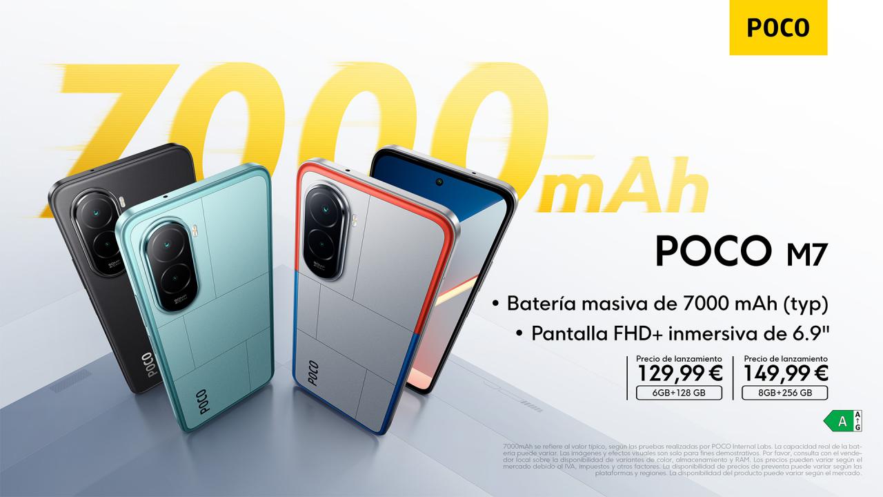 El nuevo Poco M7 aterriza en el mercado con más autonomía y entretenimiento a precio imbatible