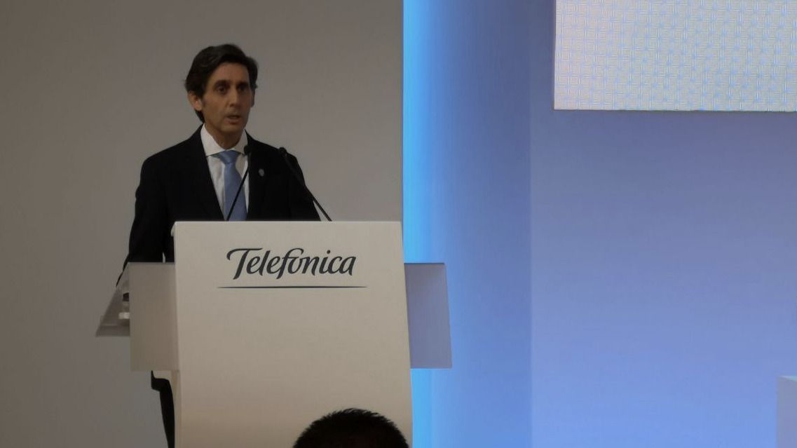 Jose María Álvarez-Pallete, presidente de Telefónica, durante la presentación de resultados de 2019