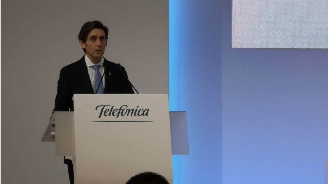 Jose María Álvarez-Pallete, presidente de Telefónica, durante la presentación de resultados de 2019