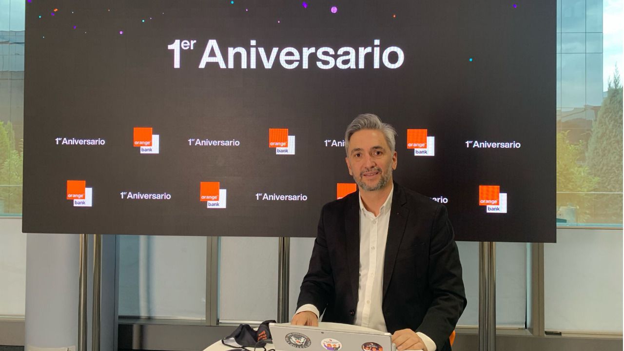 Narciso Perales, CEO de Orange Bank España, durante el encuentro virtual con la prensa
