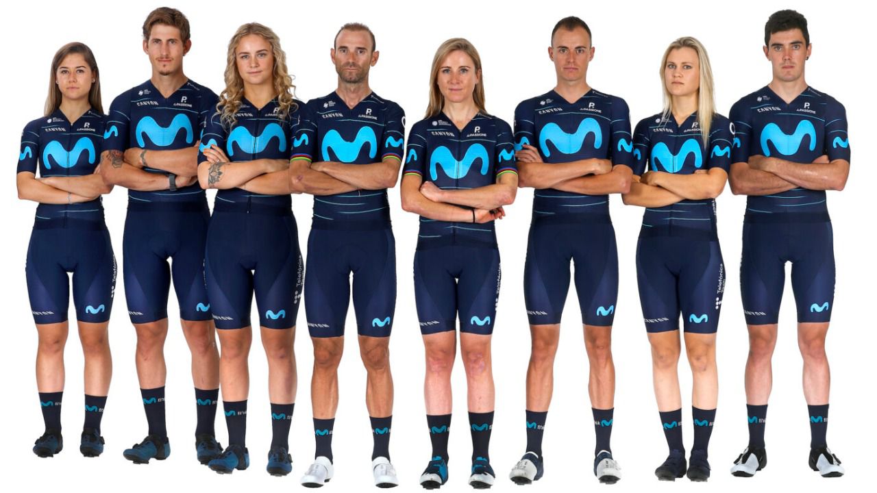 Algunos de los ciclistas que forman parte del Movistar Team