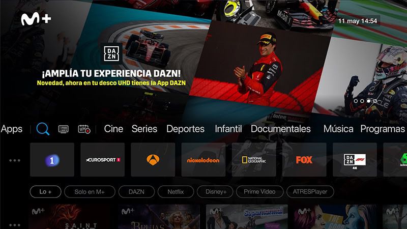 Movistar Plus+ integra la aplicación de DAZN en su descodificador UHD