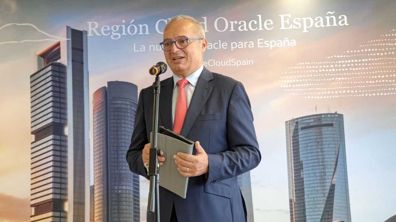 Albert Triola, director general de Oracle España, durante la inauguración de las nuevas oficinas