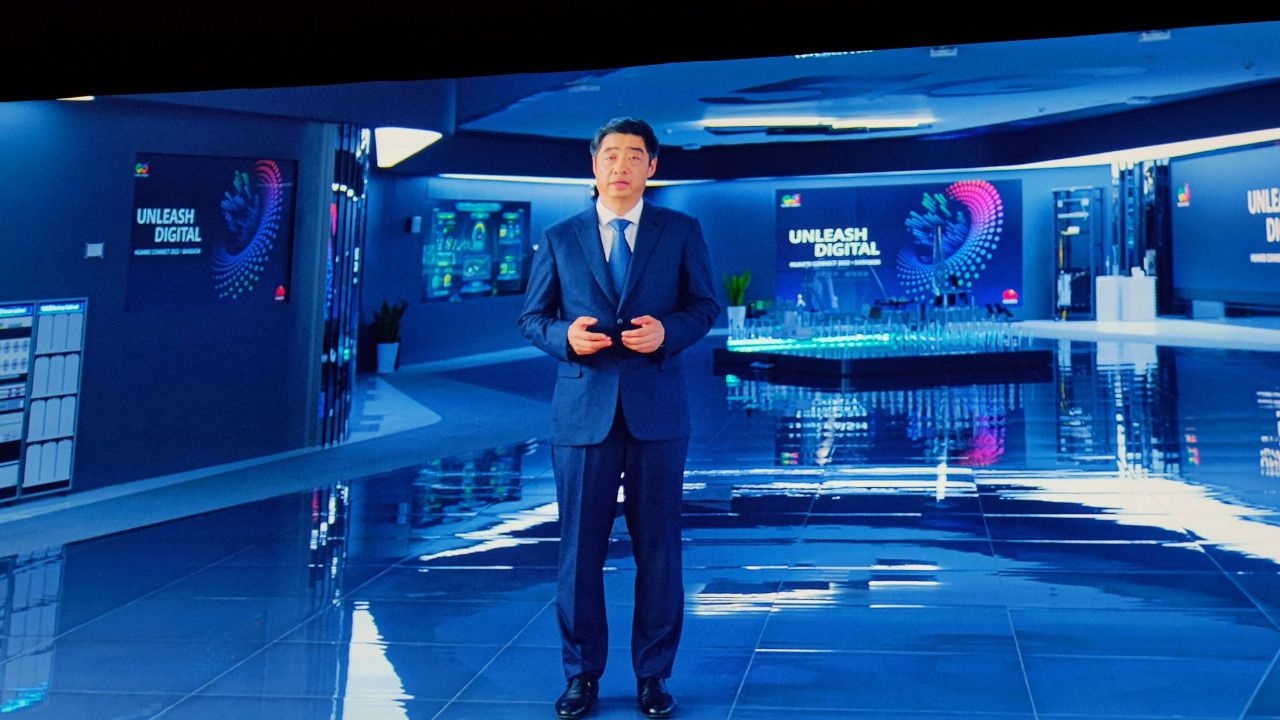 Ken Hu, presidente rotatorio de Huawei, durante su intervención telemática en el Huawei Connect 2022