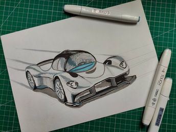 Materiales para dibujar un "Concept car"