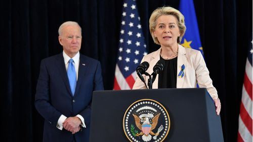 Ursula von der Leyen, presidenta de la Comisión Europea y Joe Biden, presidente de Estados Unidos