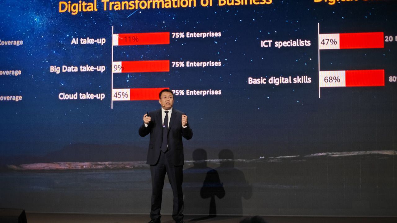 Jim Lu, presidente de Huawei Europa, durante su intervención en el Huawei Connect 2023