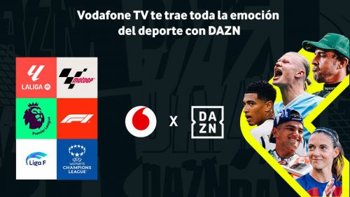 Vodafone comercializará las tres tarifas de Dazn en su plataforma