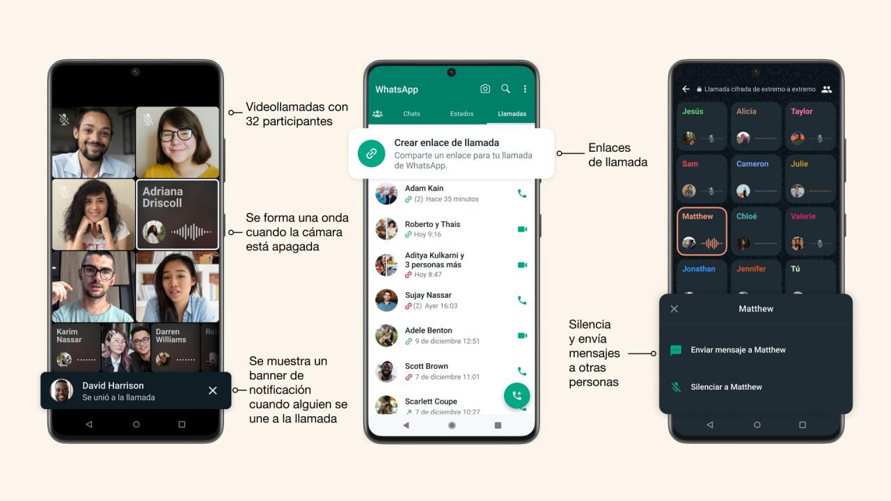 WhatsApp continúa el camino para conseguir llamadas más fluida, presentando nuevas funciones