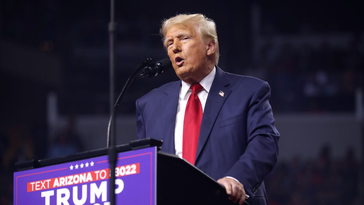Donald Trump durante un acto electoral