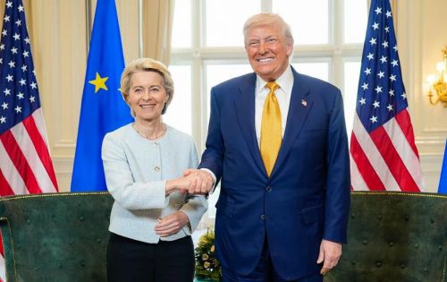 Ursula von der Leyen, presidenta de la Comisión Europea, y Donald Trump, presidente de Estados Unidos