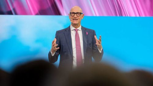 Tim Höttges, CEO de Deutsche Telekom, durante su intervención en la Junta General de Accionistas