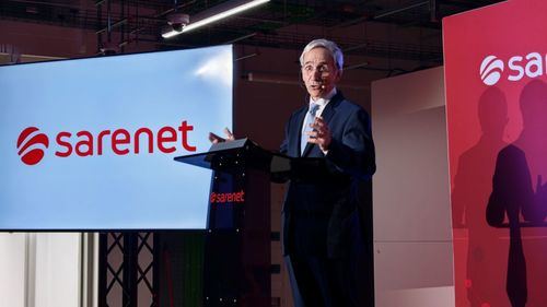 Roberto Beitia, presidente de Sarenet, durante la inauguración del centro de datos