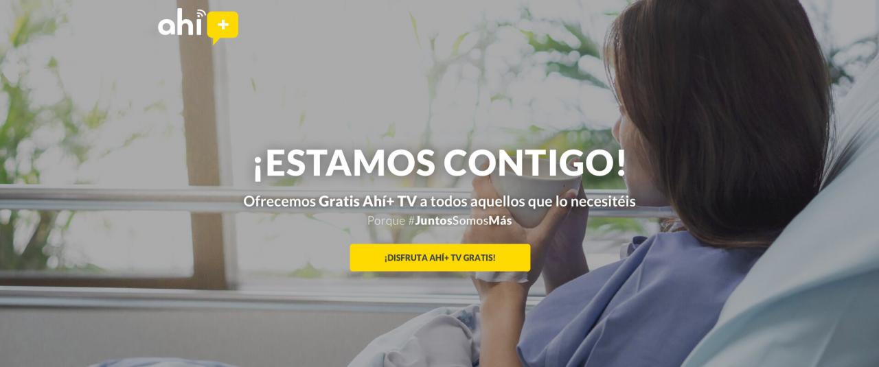 Ahí+ regala su TV a todos los españoles ante la crisis del Covid-19