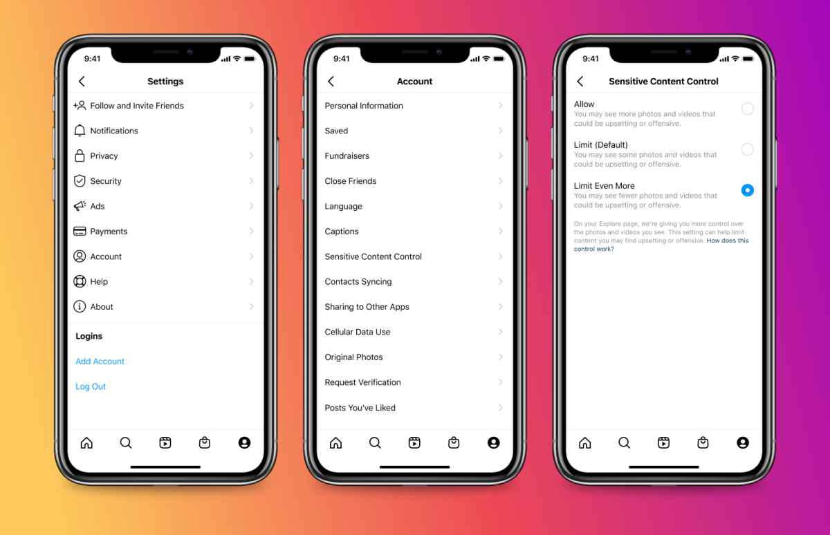 Instagram presenta un control de sensibilidad para filtrar el contenido sensible en ‘explorar’