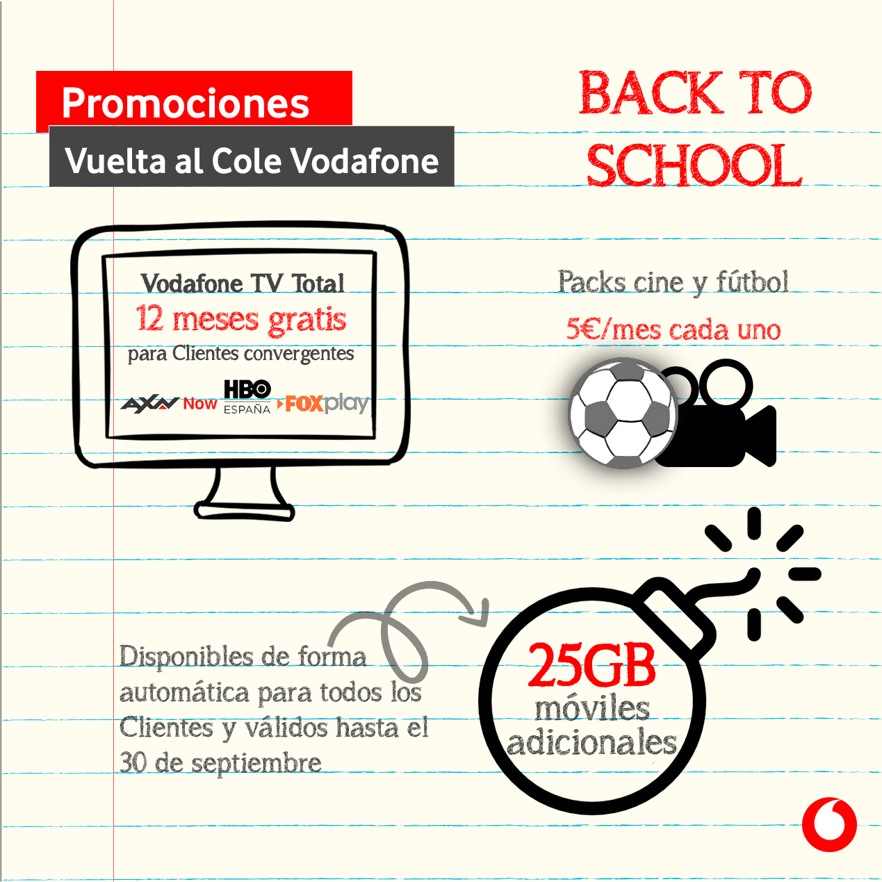 Vodafone anuncia la 'vuelta al cole' con un año gratis de TV Total para sus clientes convergentes
 