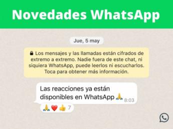 WhatsApp incorpora reacciones a mensajes, envío de archivos grandes y grupos de hasta 512 personas