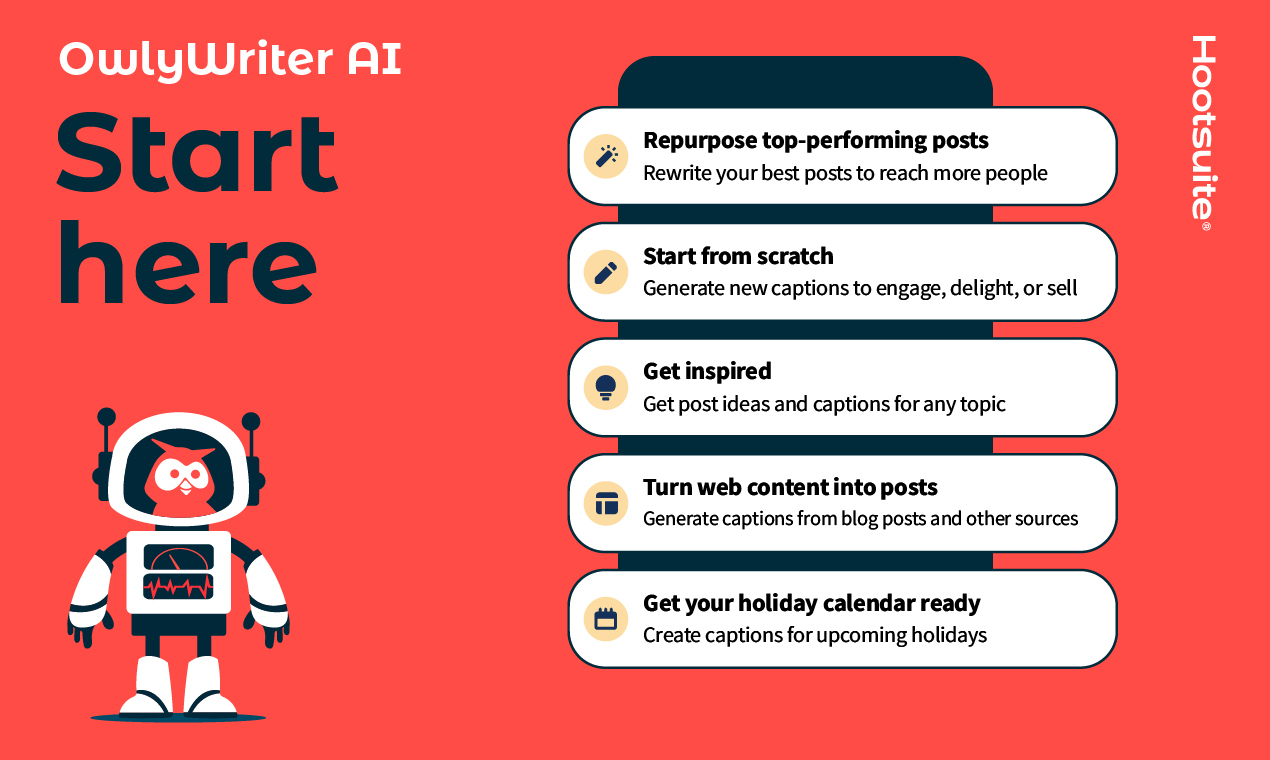 Hootsuite presenta OwlyWriter AI, su nueva herramienta para facilitar la creación de contenidos en redes sociales