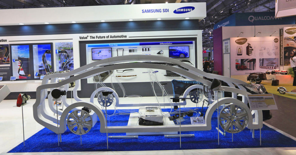 Estand de Samsung SDI en el Detroit Motor Show de 2018