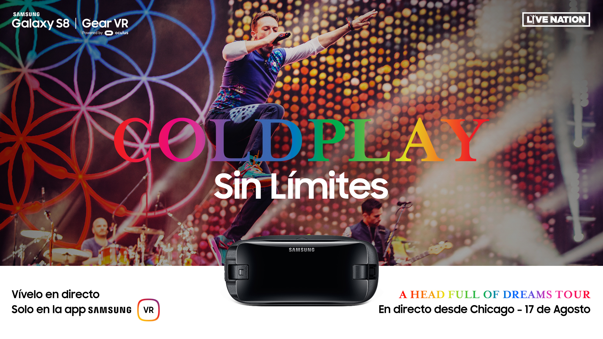 El concierto de Coldplay en California se podrá ver en Realidad Virtual gracias a Samsung y Live Nation