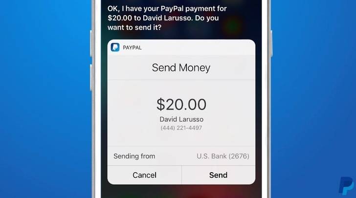 Siri estrena nueva función: pago a través de PayPal