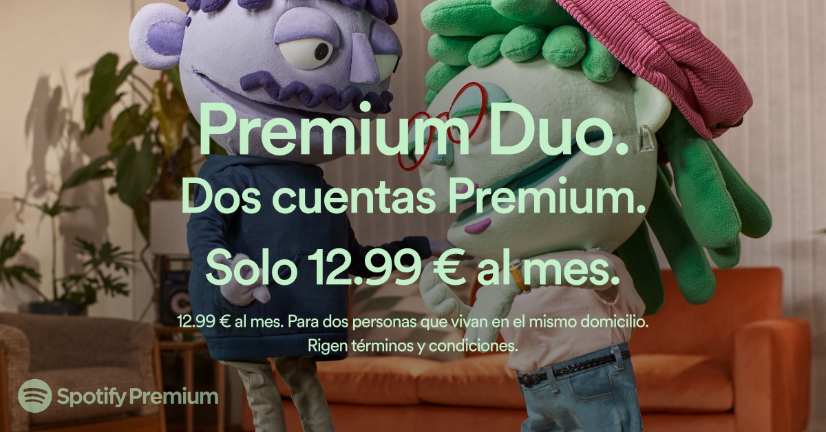 Spotify lanza Premium Dúo para dos personas por 12,99 euros