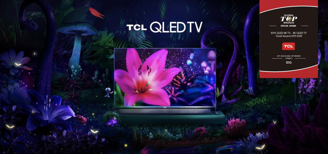 TCL gana el Premio Oro 8K QLED TV en el CES 2020