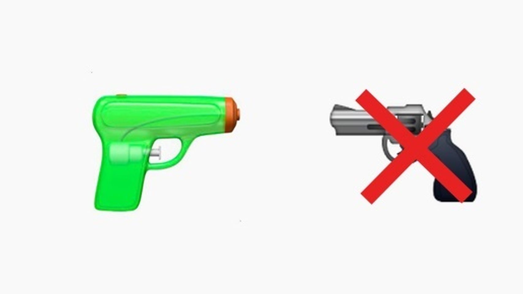 Apple cambia el emoticono del revólver por una pistola de agua