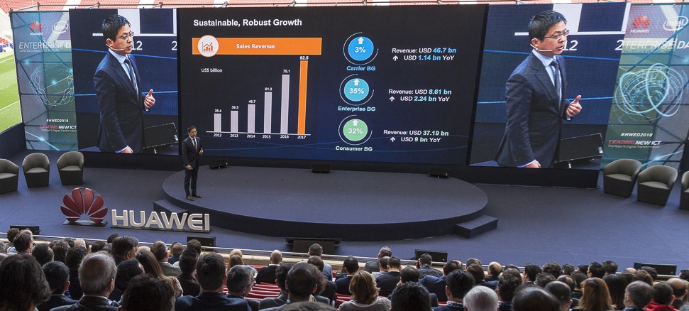 Tony Jin Yong, CEO de Huawei España, durante el Huawei Enterprise Day 2018.