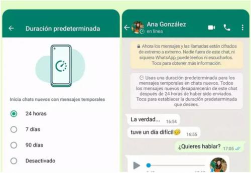 WhatsApp permitirá configurar varias conversaciones en temporales a la vez