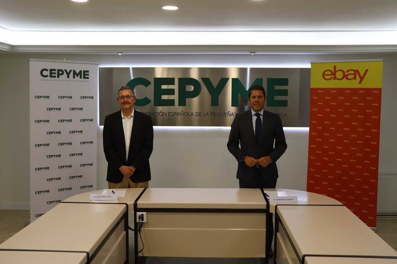 De izquierda a derecha: José Ángel López, director comercial de eBay España, y Gerardo Cuerva, Presidente de CEPYME.