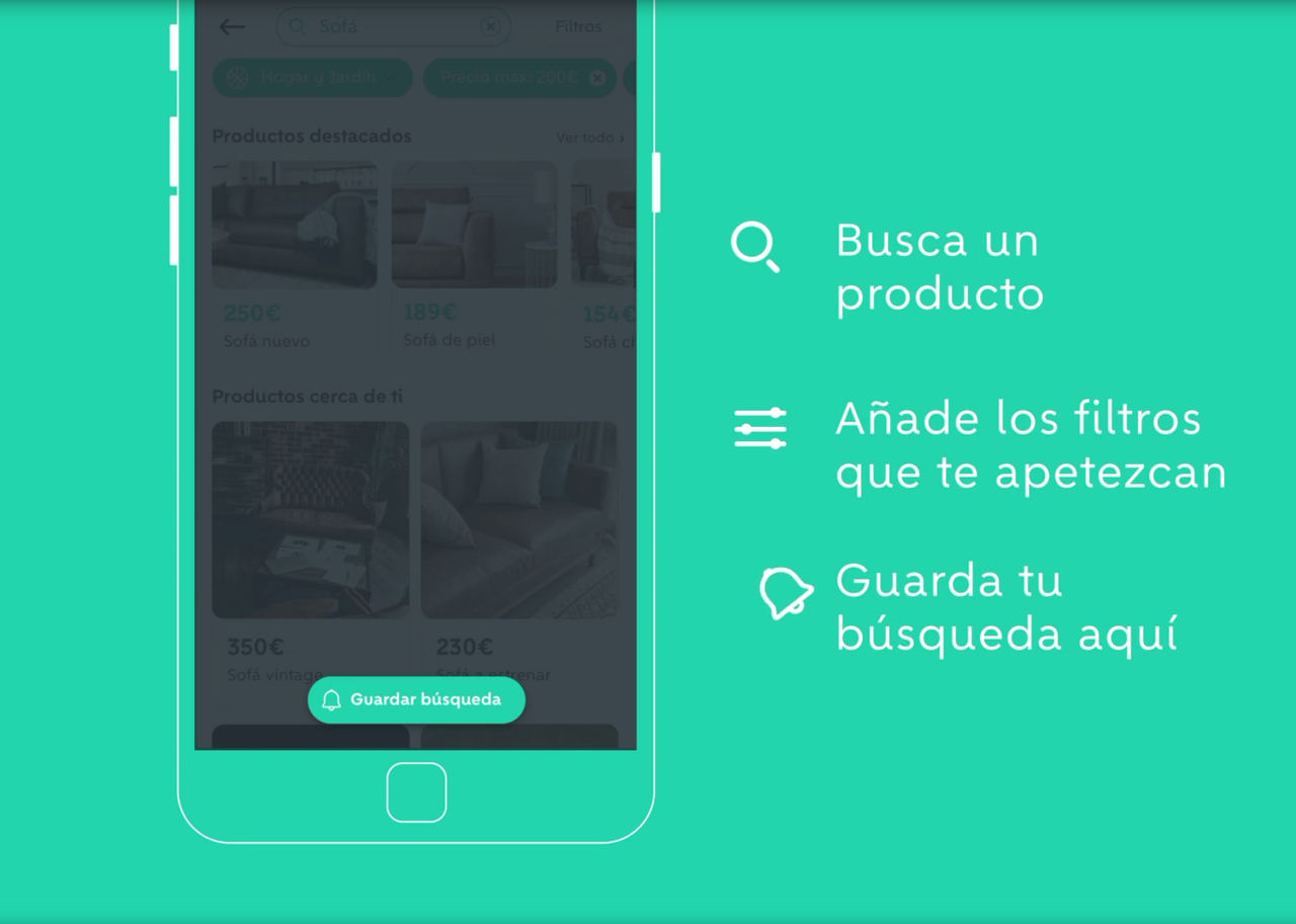 Wallapop incorpora alertas para facilitar la búsqueda de productos