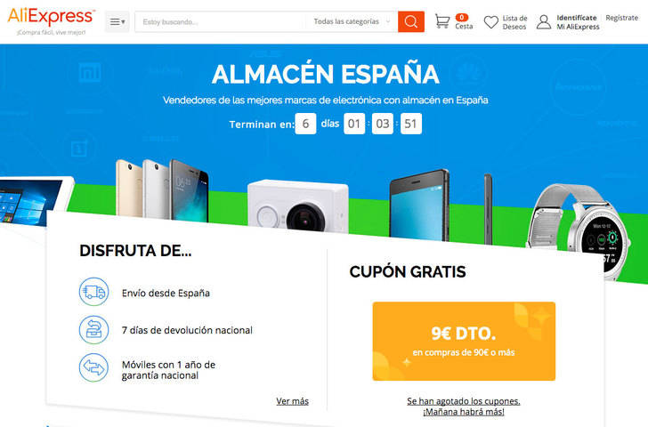 Aliexpress dará garantía a móviles chinos comprados en su web