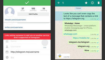 Facebook bloquea enlaces a Telegram e Instagram en sus aplicaciones