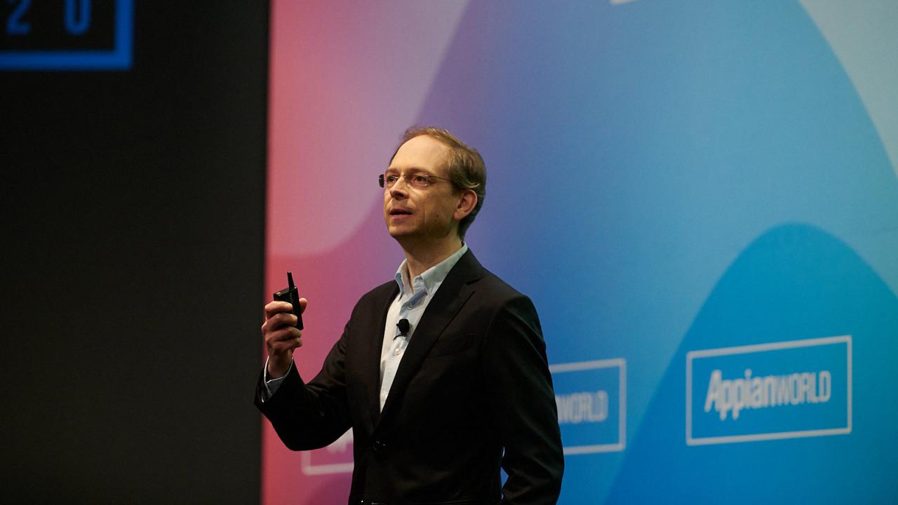 Matt Calkins, CEO de Appian, durante su intervención en la inauguración del Appian World 2020