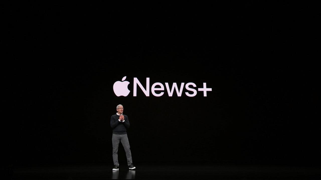 Tim Cook durante la presentación de las novedades de servicios de Apple