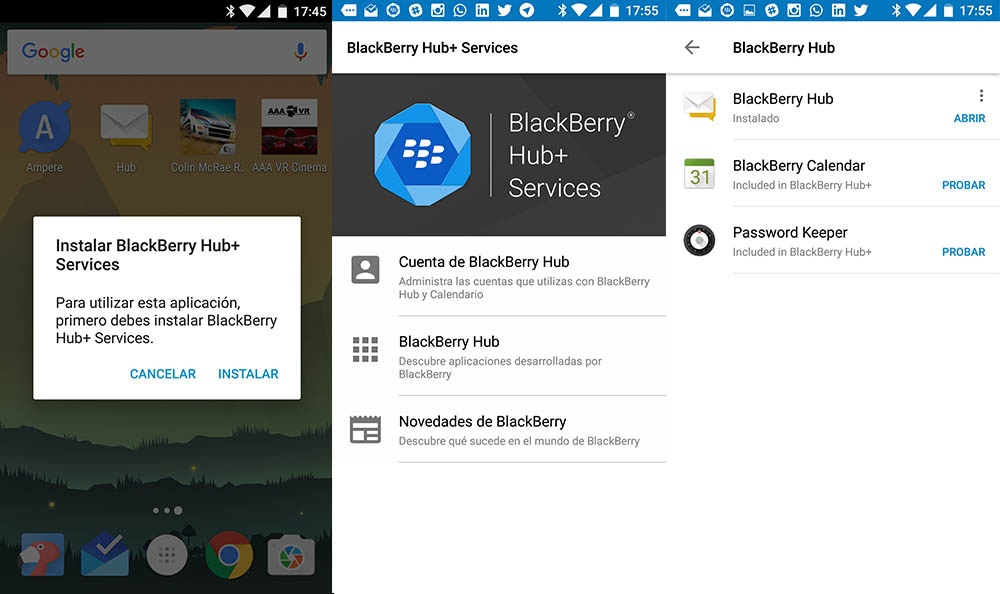 Blackberry Hub disponible para Android