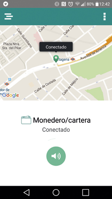 TrackR bravo, en el bolsillo, en la cartera, en el llavero ¡Encontrado!