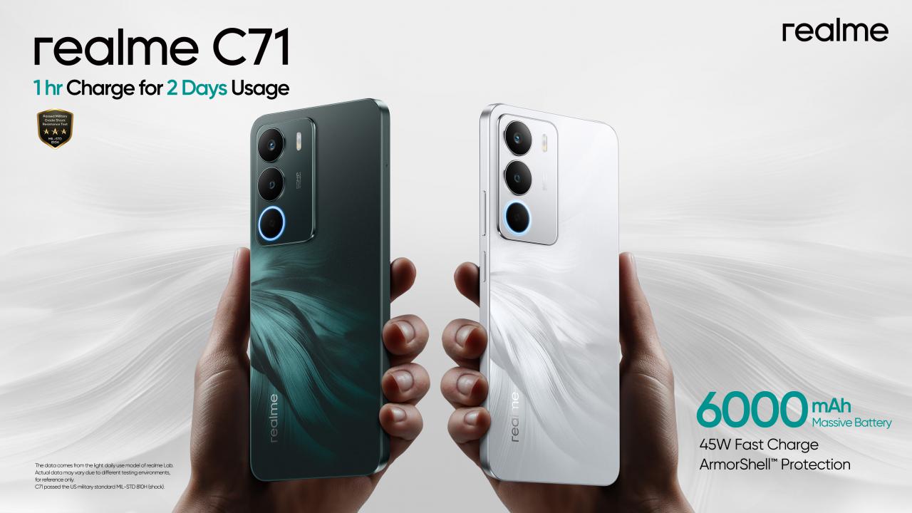 Realme refuerza su gama de entrada con el nuevo C71, un smartphone con batería de larga duración y carga rápida