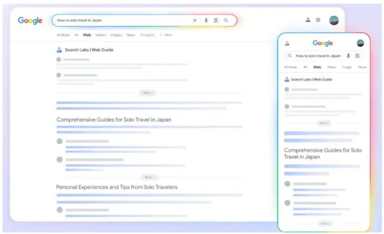 Así es la nueva función de búsqueda impulsada por la inteligencia artificial de Google, Web Guide