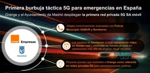 Orange y el Ayuntamiento de Madrid activan la primera red táctica 5G para emergencias en España