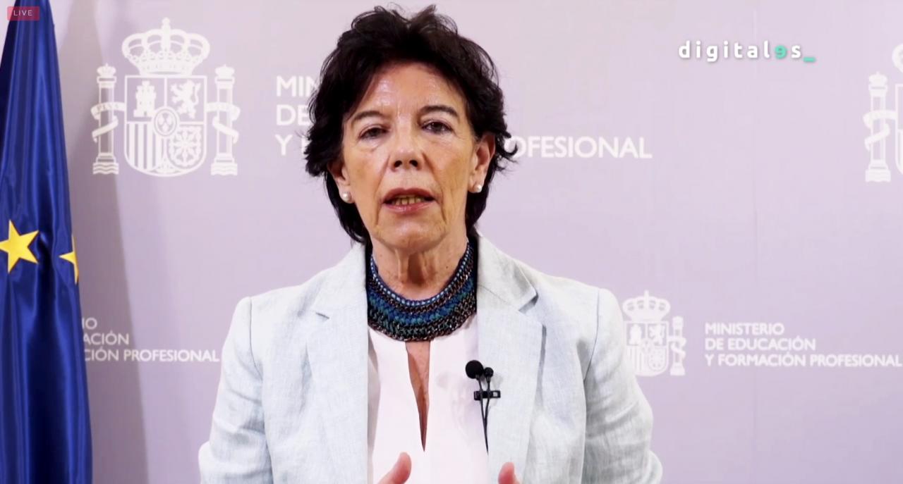 Isabel Celaá, ministra de Educación y FP, durante su intervención en el DigitalES Summit 2021