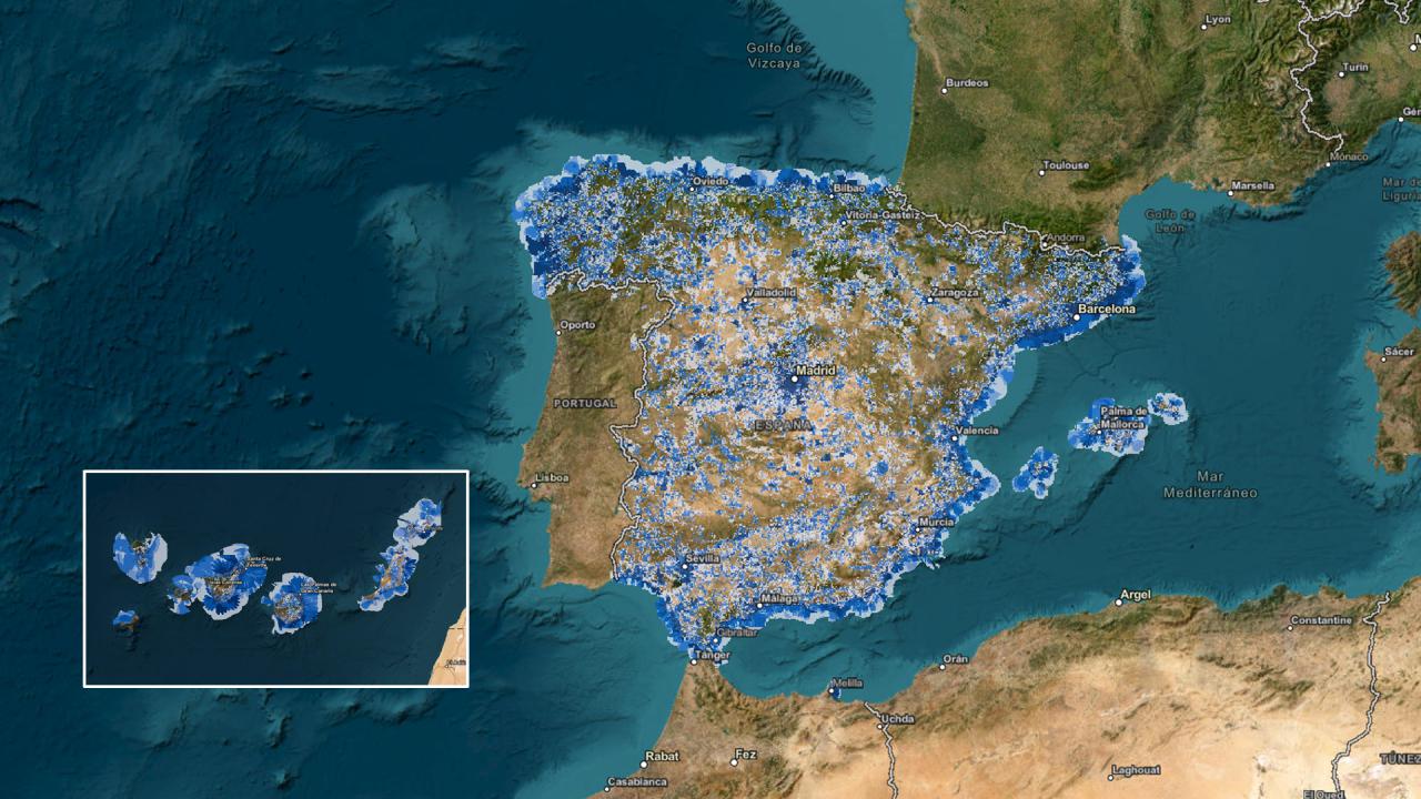Mapa de cobertura 5G en España