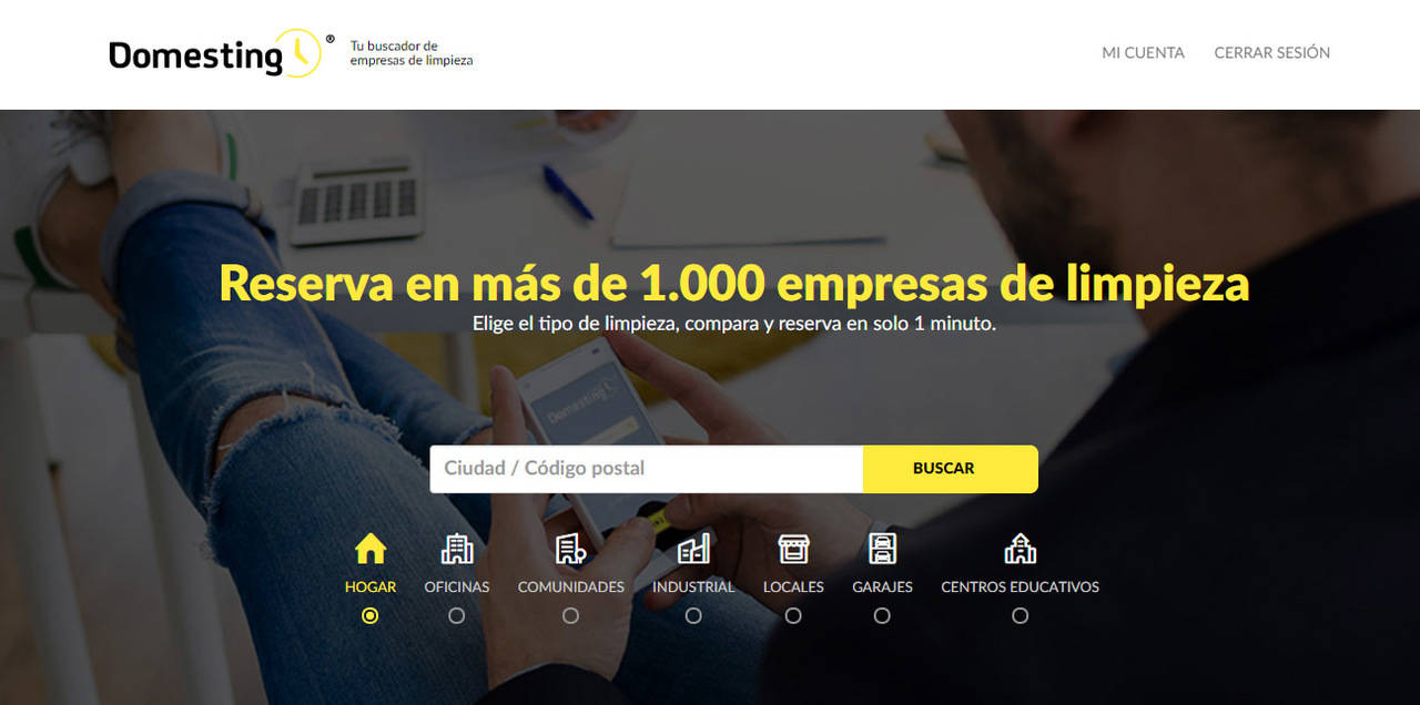 Domesting, la plataforma online para contratar servicios de limpieza