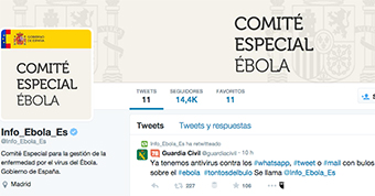 España crea una cuenta de Twitter para informar sobre el ébola