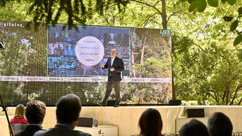 Emilio Gayo, presidente de Telefónica España, durante su intervención en DigitalES Summit 2021