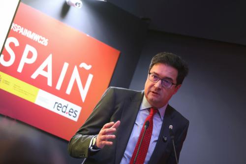 Óscar López, ministro para la Transformación Digital y de la Función Pública, durante el acto