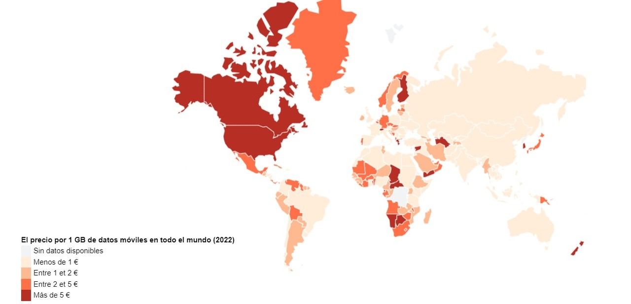 España entre los países de la UE con los datos móviles más baratos